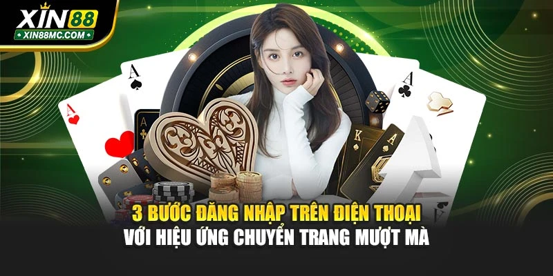 3 bước đăng nhập trên điện thoại với hiệu ứng chuyển trang mượt mà